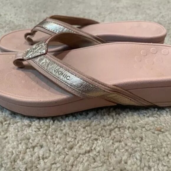 Vionic Womens Pink Sequin Platform Slides Thong Flip Flop Sandals - Picture 3 of 5